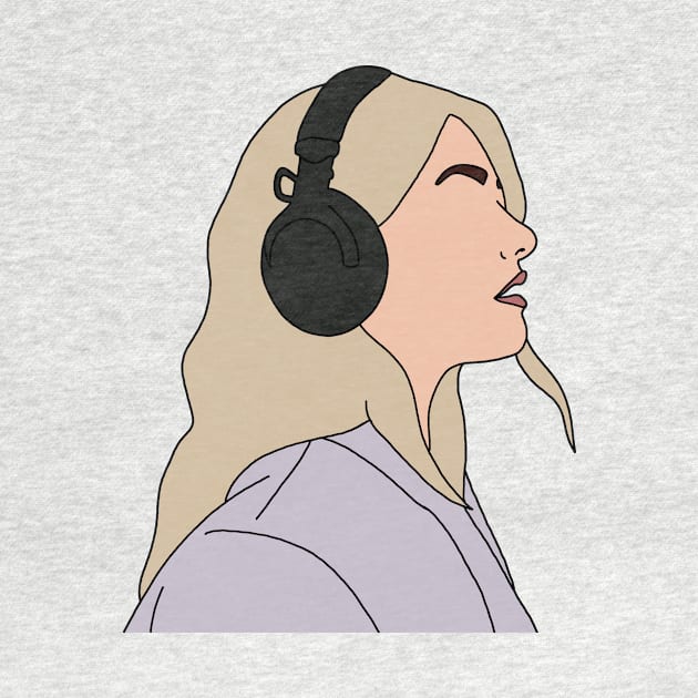 GIRL WITH HEADPHONES by LINEART BY ME